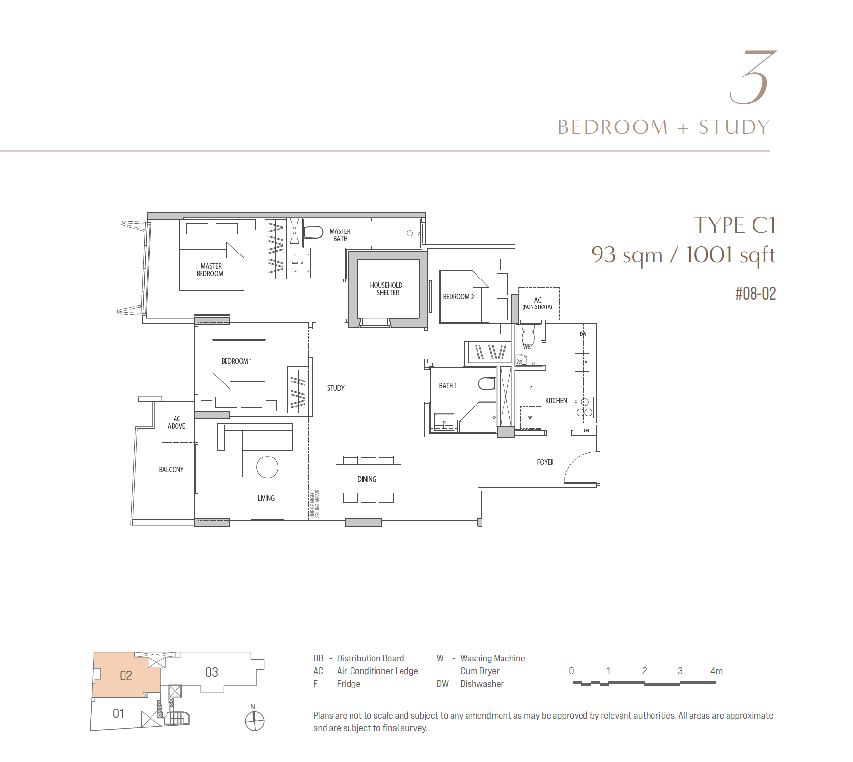 OCHO 1 Bedroom Floor Plan 1